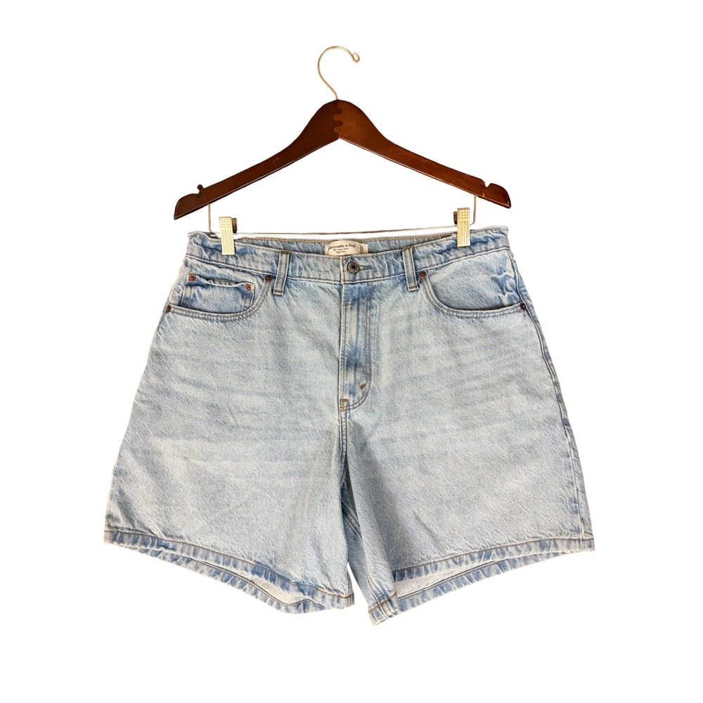 Abercrombie & Fitch The Loose Short High Rise Denim Shorts Women Size 12